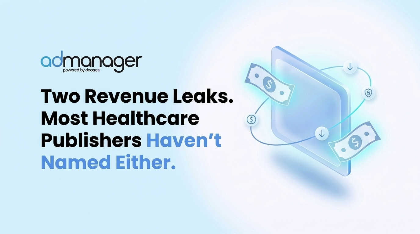 Banner for Admanager Publisher AI Suite regarding the revenue leaks
