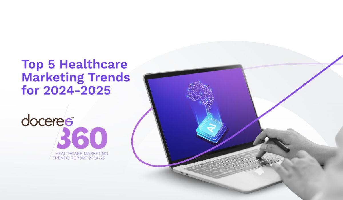 Laptop showing Healthcare marketing trends 2025