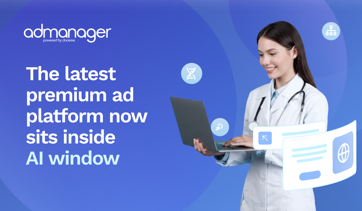 Premium advertising platform inside an AI chat interface for healthcare publishers and clinicians