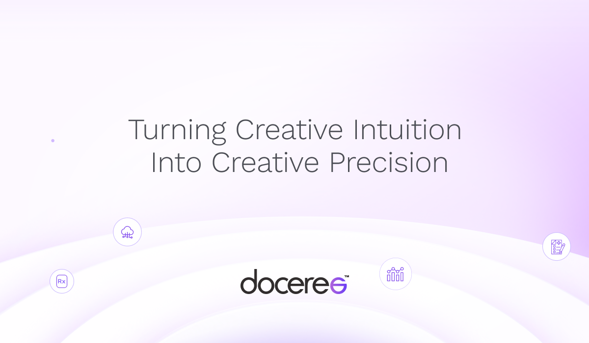 Banner showing the message ‘Turning Creative Intuition Into Creative Precision’ for Doceree’s Creative Analytics launch.