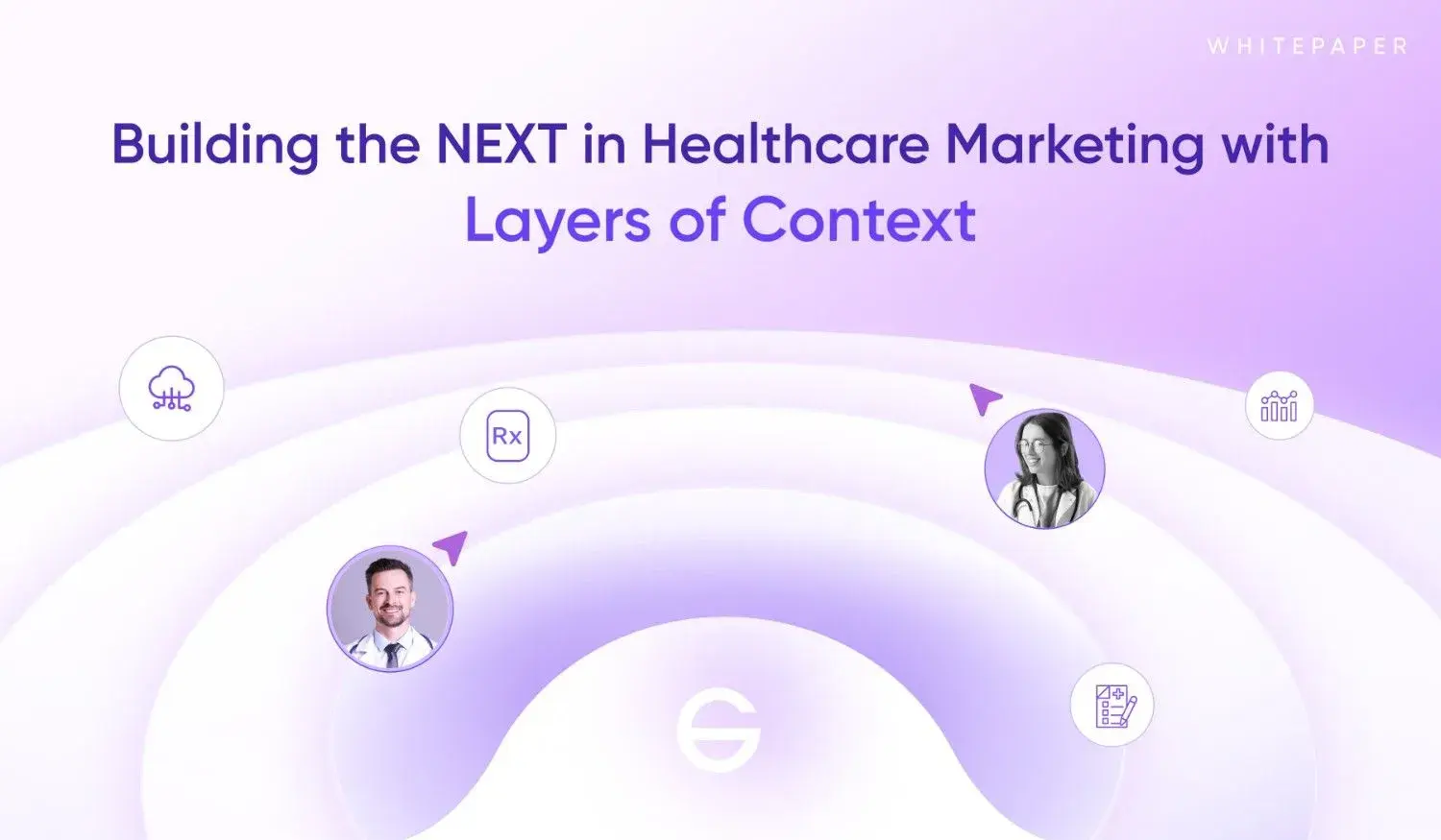 Hero banner for Doceree's healthcare marketing whitepaper on Layers of Context framework highlighting contextual advertising and HCP engagement