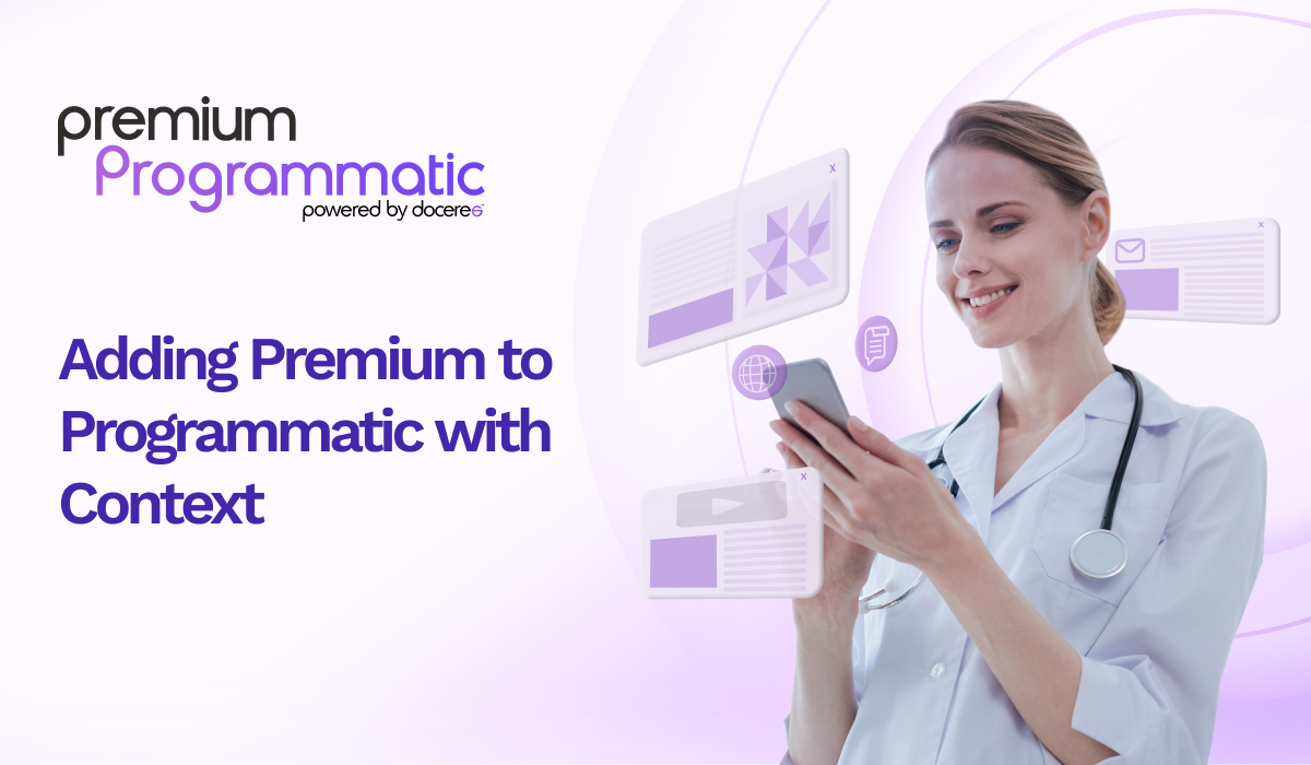 Doctor engaging with contextual healthcare ads representing Doceree Premium Programmatic platform